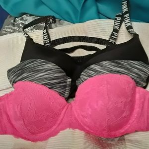 3 Victoria's secret pink bra's